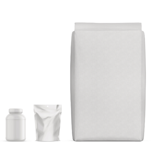 Powder packaging types include Plastic bottle, SURP packaging, and 50lb. bags